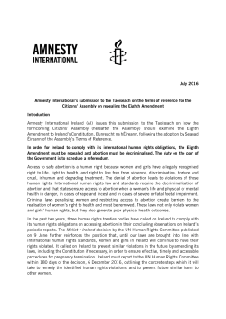 Amnesty International Ireland Submission to the Citizens` Assembly