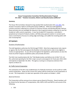 Aviation Innovation, Reform and Reauthorization (AIRR) Act