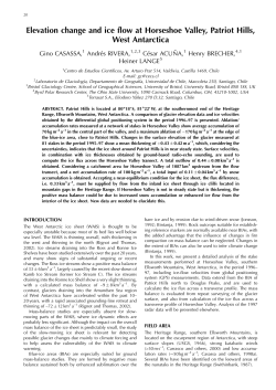 Elevation change and ice flow at Horseshoe Valley, Patriot Hills