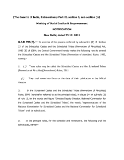 (Prevention of Atrocities) (Amendment) Rules, 2011