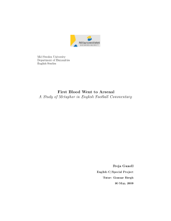 First Blood Went to Arsenal A Study of Metaphor in English Football