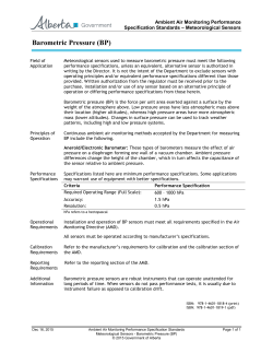 Meteorological Sensors - Barometric Pressure (BP)