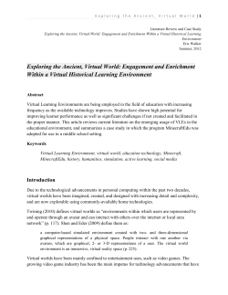 Exploring the Ancient, Virtual World: Engagement and Enrichment