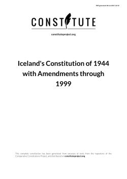 Iceland`s Constitution of 1944 with Amendments