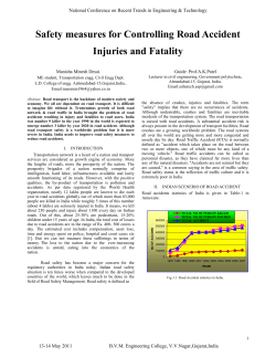 Safety measures for Controlling Road Accident Injuries and Fatality