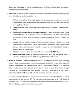 Terms and Conditions for the use of IDeAS services of NSDL by