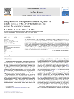 Energy dependent sticking coefficients of trimethylamine on Si(001