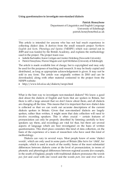 English accents and dialects: using questionnaires to investigate