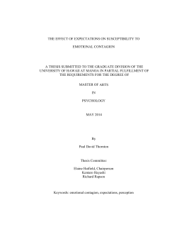 the effect of expectations on susceptibility to emotional contagion a
