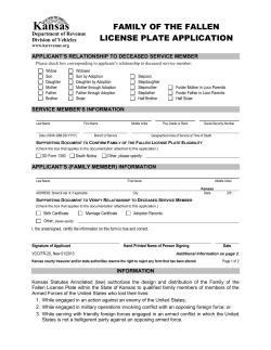 Family of the Fallen (TR-20) - Kansas Department of Revenue