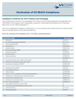 Declaration of EU REACH Compliance