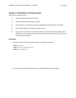 Section 2.3 Worksheet: Checking Axioms