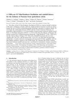 A 1500-year El Nin&tilde;o//Southern Oscillation and rainfall history for the