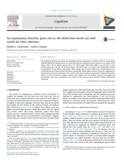 An explanatory heuristic gives rise to the belief that words are well