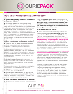FAQ`s: Smoke Alarms/Detectors and CuriePackSM