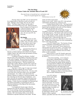 The Sun King: France Under the Absolute Rule of Louis