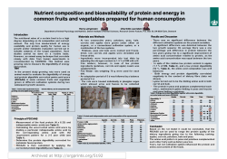 Nutrient composition and bioavailability of protein and energy in