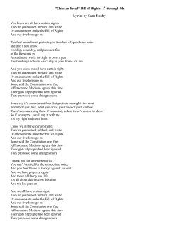 "Chicken Fried" Bill of Rights: 1 through 5th Lyrics by Sean Healey