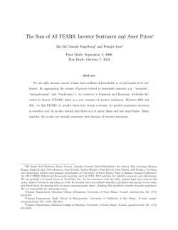 The Sum of All FEARS: Investor Sentiment and Asset Prices*