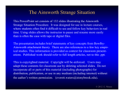The Ainsworth Strange Situation