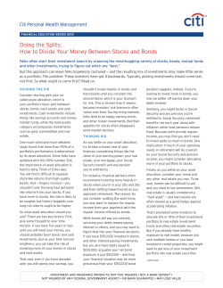 Doing the Splits:: How to Divide Your Money Between Stocks and