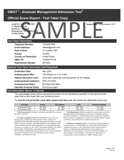 Sample GMAT Score Report