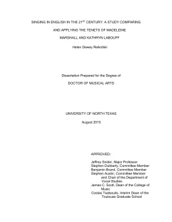 Singing in English in the 21st Century: A Study Comparing and