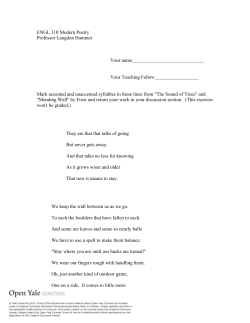 Meter Exercise: Robert Frost