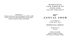 182nd A N N U A L   S H O W - Wakefield and North of England Tulip