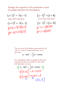 Change the equation of the parabola so that it`s graph matches the