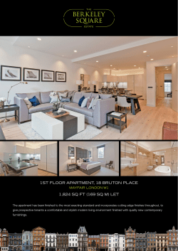 1st floor apartment, 18 bruton place 1824 sq ft (169 sq m) let