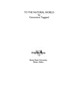 To The Natural World - ScholarWorks