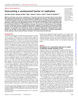 Overcoming a nucleosomal barrier to replication