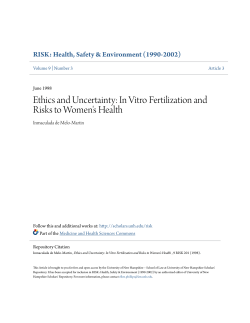 In Vitro Fertilization and Risks to Women`s Health