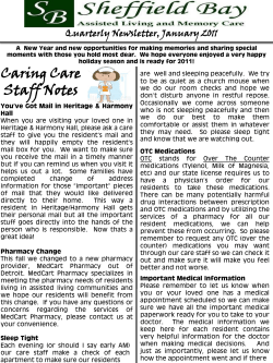 Caring Care Staff Notes - Sheffield Place, Bay City, Michigan