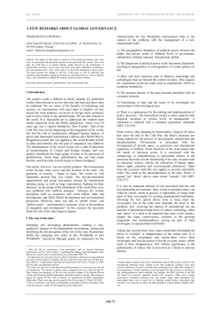 a few remarks about global governance