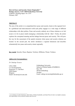 GARNET Working Paper No. 13/07