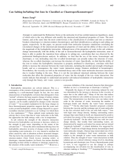 Can Salting-In/Salting-Out Ions be Classified as Chaotropes