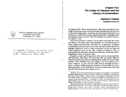 The Orality of Literature and the Literacy of