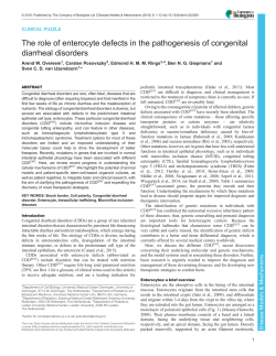 The role of enterocyte defects in the pathogenesis of congenital