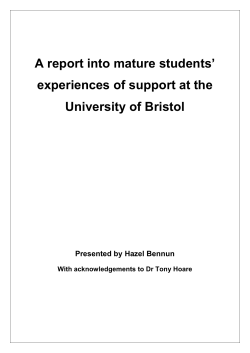 A report into mature students` experiences of support at the
