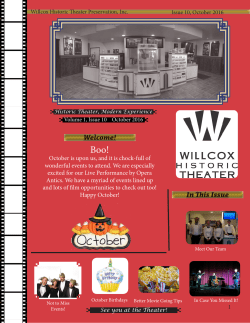 Issue 10 - October 2016 - Willcox Historic Theater