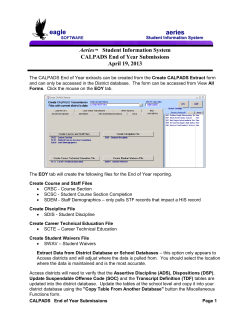 Aeries&trade; Student Information System CALPADS End of Year