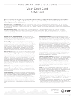 Debit/ATM Card Disclosure