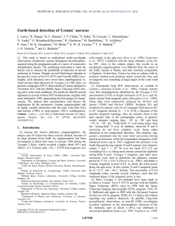 Earthbased detection of Uranus` aurorae