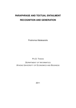 paraphrase and textual entailment recognition and generation