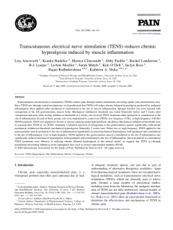 Transcutaneous electrical nerve stimulation (TENS) reduces chronic