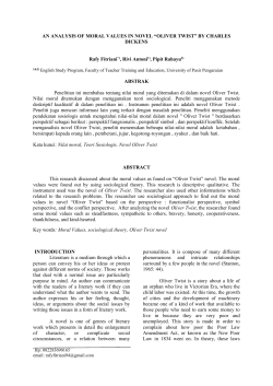 AN ANALYSIS OF MORAL VALUES IN NOVEL &ldquo;OLIVER TWIST&rdquo; BY