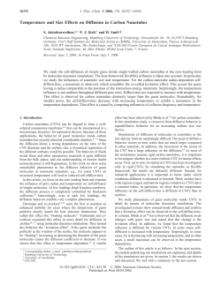 Temperature and Size Effects on Diffusion in Carbon Nanotubes