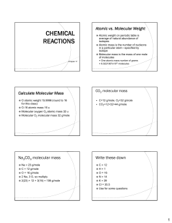 Atomic vs. Molecular Weight Calculate Molecular Mass Na2CO3